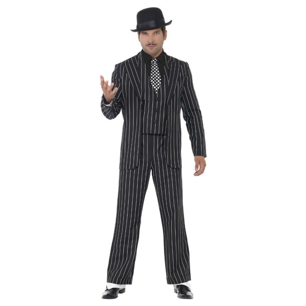 Smiffys Mens Gangster Vintage Costume Set / Black